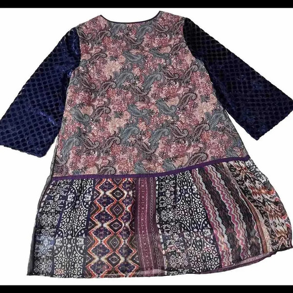 Soft Surroundings All Together Patchwork Dress Boho Hippie Fall Y2K XS - Picture 2 of 9